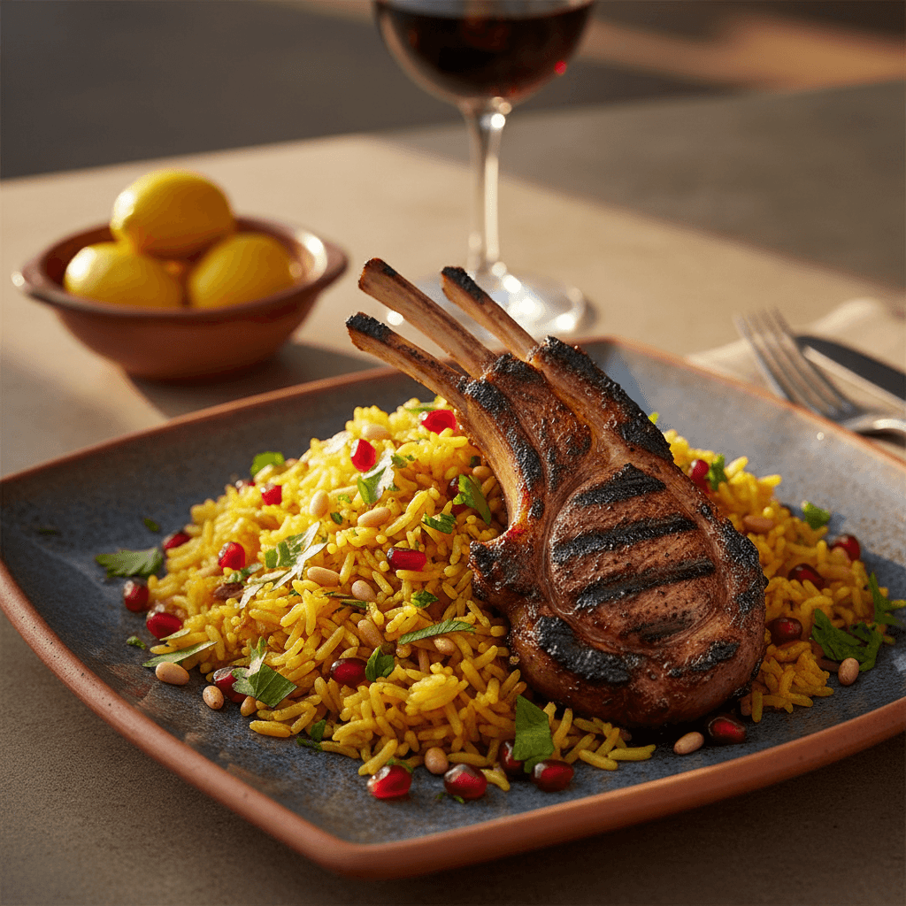 Tiger prawns with couscous